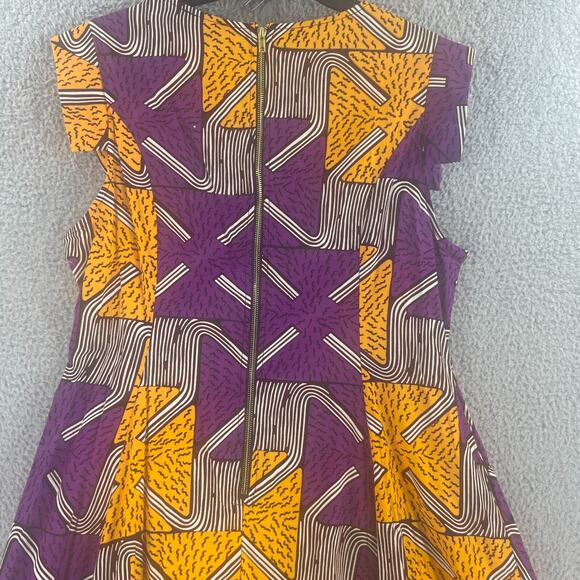 Mae Otti Flowy Flare Womens Dress Colorful 2XL Cotton Art Abstract - Picture 9 of 16